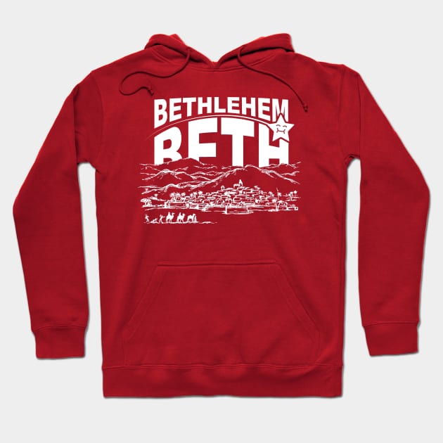 Bethlehem Beth White Hoodie by J4Designs